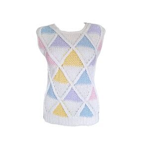 vintage pastel patterned sweater vest